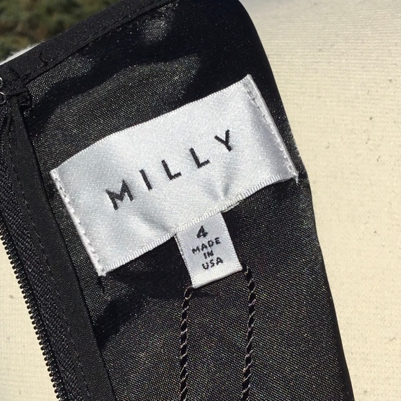 Milly Organza A-Line Grid Pattern Shift Dress - Picture 6 of 8